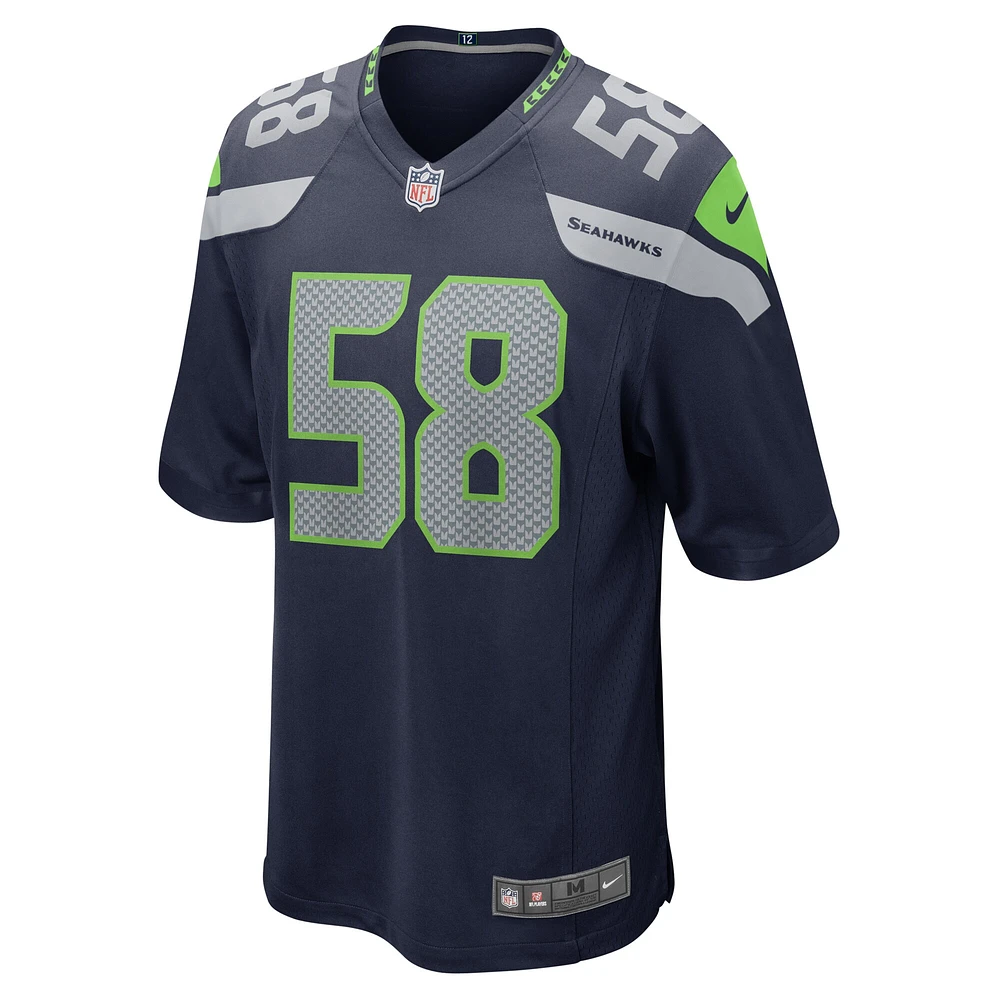 Men's Nike Derick Hall College Navy Seattle Seahawks  Game Jersey