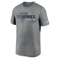 Men's Nike Heather Gray Seattle Seahawks Legend Team Shoutout Performance T-Shirt