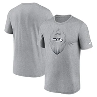 T-shirt Nike Performance Icon pour hommes, gris chiné, Seattle Seahawks Primetime Legend