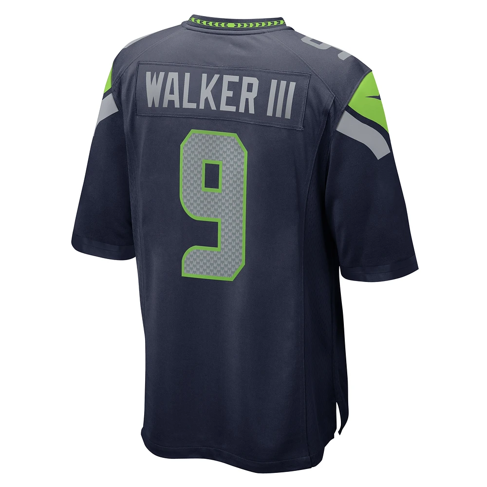 Men's Nike Kenneth Walker III  College Navy Seattle Seahawks Team Game Jersey