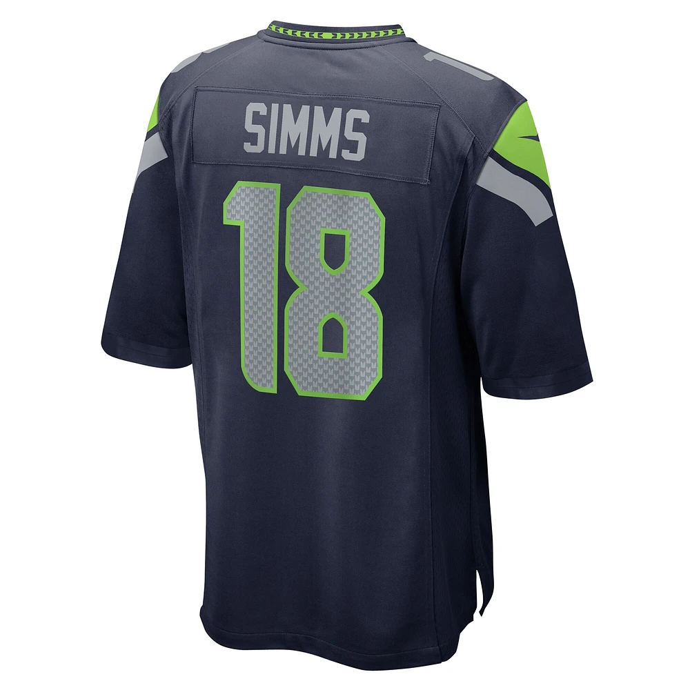 Men's Nike Marcus Simms  College Navy Seattle Seahawks Game Jersey