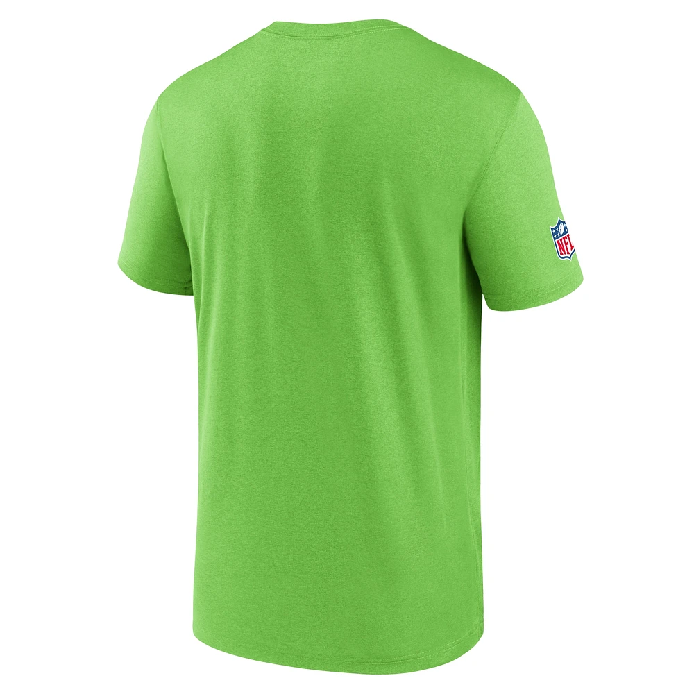 Men's Nike Neon Green Seattle Seahawks Sideline Legend Performance T-Shirt