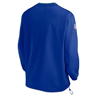 Men's Nike Royal Seattle Seahawks 2024 Sideline Throwback Logo Long-Sleeve V-Neck Windshirt