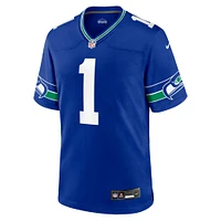 Men's Nike Warren Moon Royal Seattle Seahawks Throwback Retired Player Game Jersey