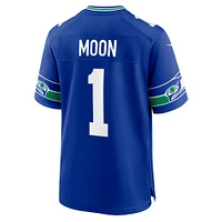 Men's Nike Warren Moon Royal Seattle Seahawks Throwback Retired Player Game Jersey