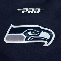 Men's Pro Standard College Navy Seattle Seahawks Turn It Up Drop Shoulder Pullover Sweatshirt