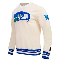 Men's Pro Standard Cream Seattle Seahawks Retro Classics Fleece Pullover Sweatshirt