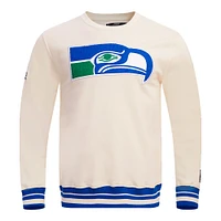 Men's Pro Standard Cream Seattle Seahawks Retro Classics Fleece Pullover Sweatshirt
