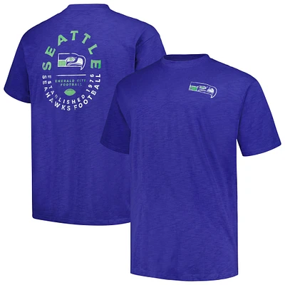 T-shirt pour homme Profile Royal Seattle Seahawks Big & Tall Two-Hit Throwback