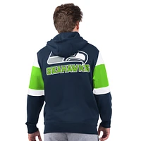 Men's Starter College Navy Seattle Seahawks Extreme Full-Zip Hoodie