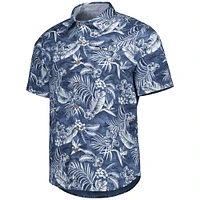 Chemise Tommy Bahama College Navy Seattle Seahawks Aqua Lush à boutons complets pour homme
