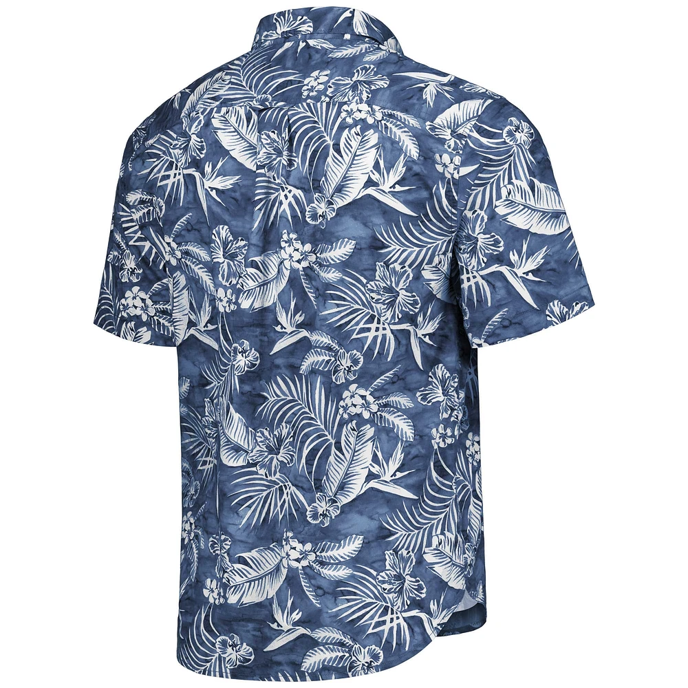 Chemise Tommy Bahama College Navy Seattle Seahawks Aqua Lush à boutons complets pour homme