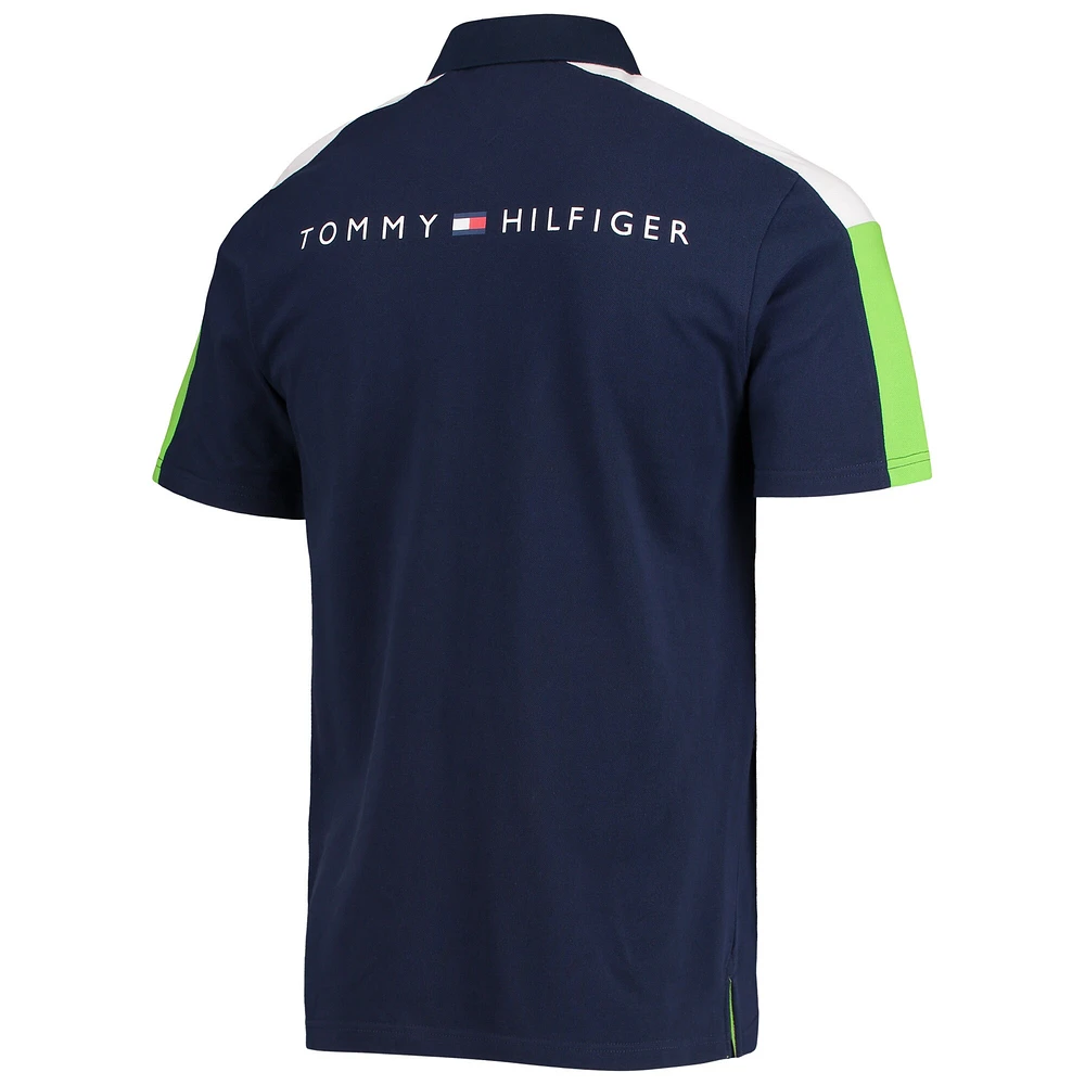 Men's Tommy Hilfiger College Navy/Neon Green Seattle Seahawks Logan Polo
