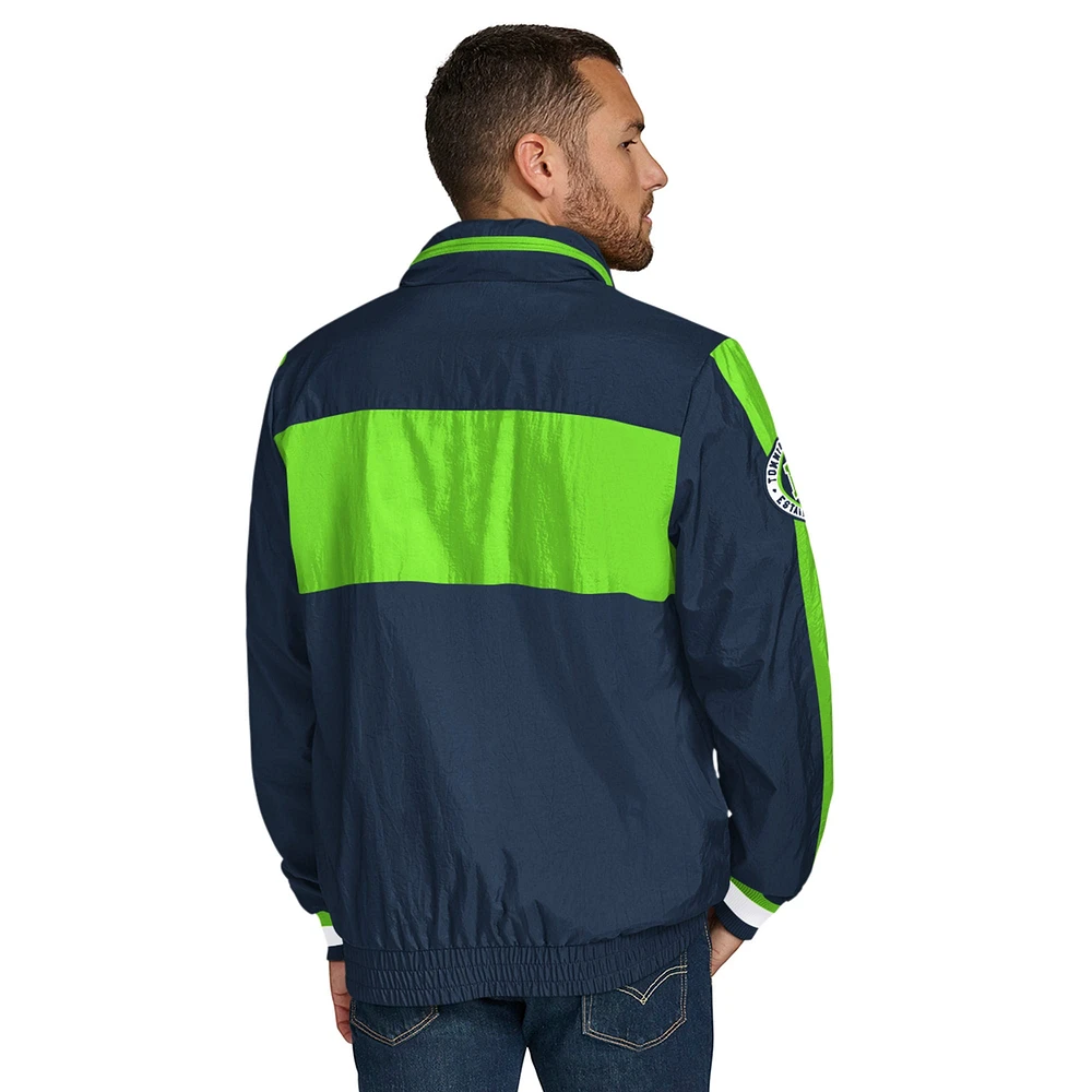 Men's Tommy Hilfiger College Navy Seattle Seahawks Gael Lightweight Half-Zip Pullover Hoodie Jacket