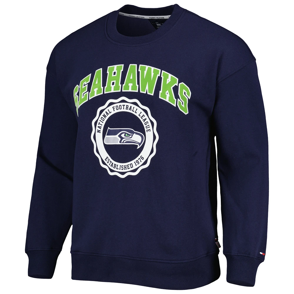 Men's Tommy Hilfiger Navy Seattle Seahawks Ronald Crew Sweatshirt