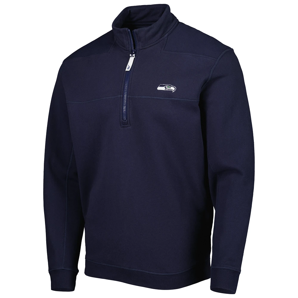 Men's Vineyard Vines College Navy Seattle Seahawks Shep Shirt Quarter-Zip Sweatshirt