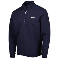 Men's Vineyard Vines College Navy Seattle Seahawks Shep Shirt Quarter-Zip Sweatshirt