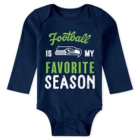 Newborn & Infant WEAR by Erin Andrews Seattle Seahawks Three-Piece Turn Me Around Bodysuits Pant Set