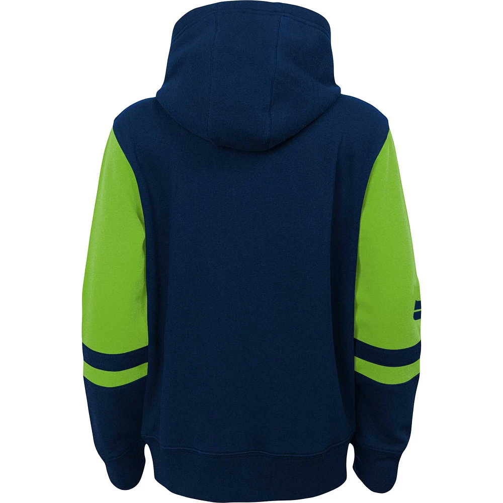 Preschool Navy Seattle Seahawks Stadium Color Block Full-Zip Hoodie