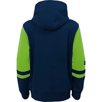 Preschool Navy Seattle Seahawks Stadium Color Block Full-Zip Hoodie
