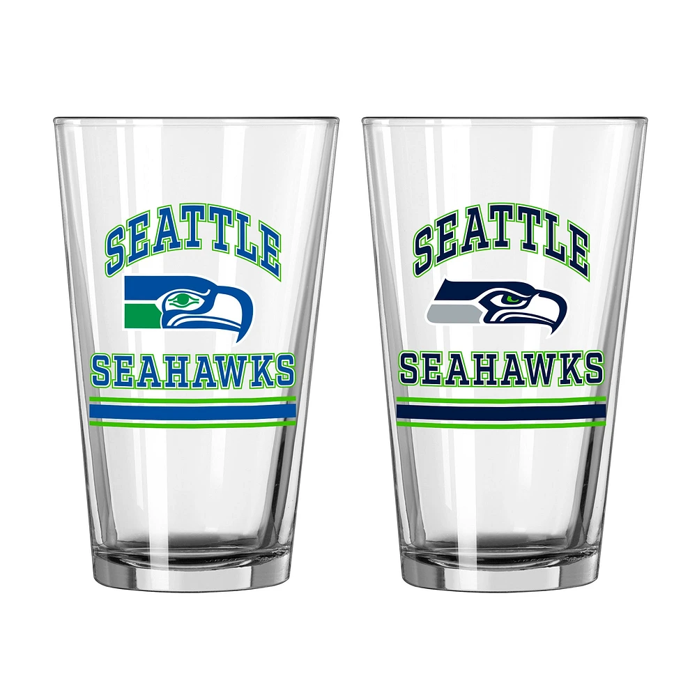 Seahawks de Seattle 16oz. Verre à pinte, paquet de deux
