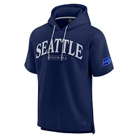 Unisex Fanatics  College Navy Seattle Seahawks Elements Ready Short Sleeve Pullover Hoodie
