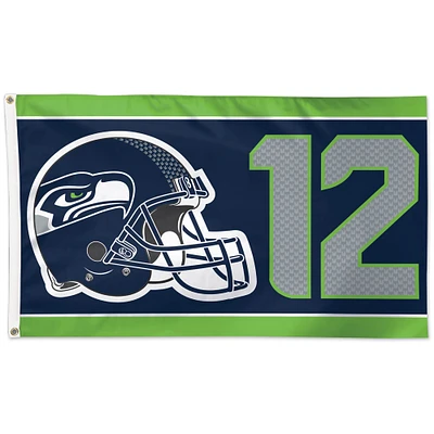 WinCraft Seattle Seahawks 3' x 5' 12 ventilateurs Deluxe - Drapeau simple face