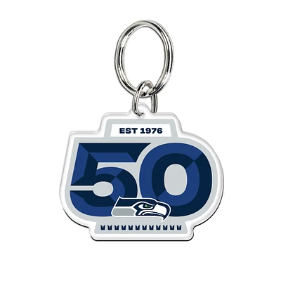 Porte-clés en acrylique haut de gamme WinCraft pour le 50e anniversaire des Seattle Seahawks