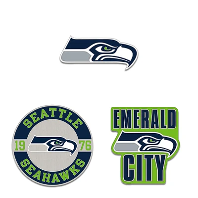 Ensemble de pin de collection WinCraft Seattle Seahawks en trois pièces