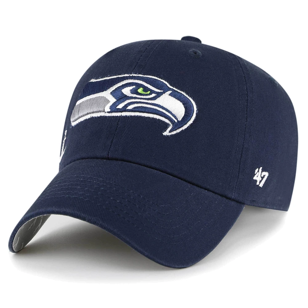 Women's '47 College Navy Seattle Seahawks Confetti Icon Clean Up Adjustable Hat