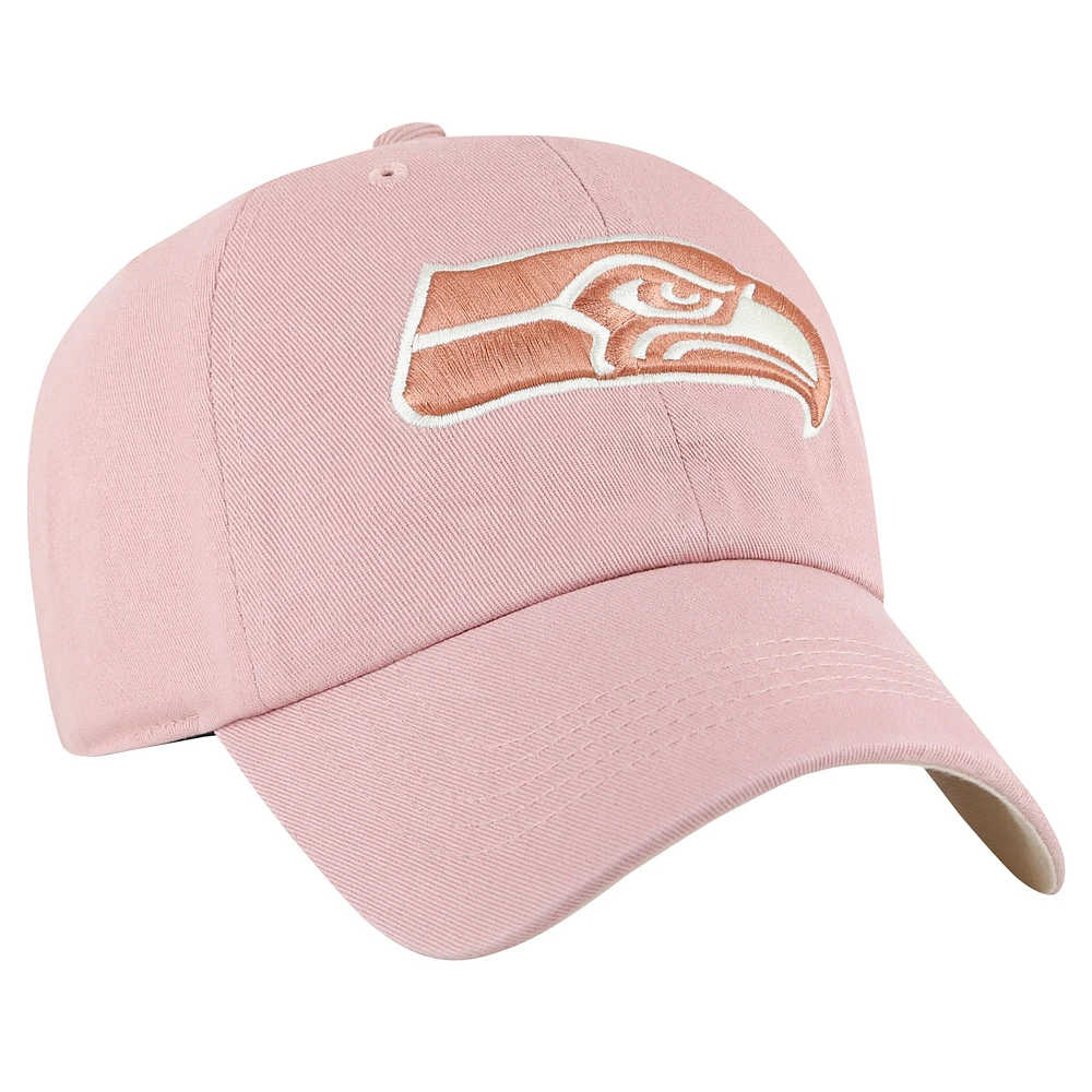Women's '47  Pink Seattle Seahawks Ballpark Cheer Dusty Rose Clean Up Adjustable Hat