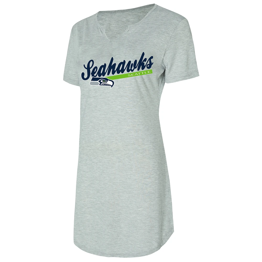 Women's Concepts Sport Gray Seattle Seahawks Petition Knit Nightshirt