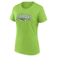 Women's Fanatics College Navy/Neon Green Seattle Seahawks Fan T-Shirt Combo Set