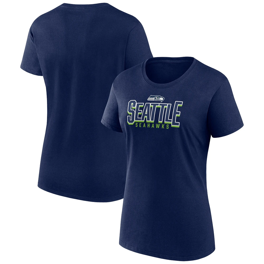 T-shirt Fanatics College Navy Seattle Seahawks Sideline Route pour femmes
