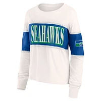 Women's Fanatics Cream Seattle Seahawks Antique Block Long Sleeve T-Shirt