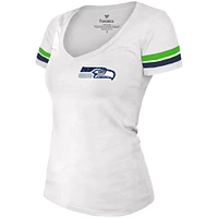 Women's Fanatics DK Metcalf White Seattle Seahawks Fashion Player Name & Number V-Neck T-Shirt