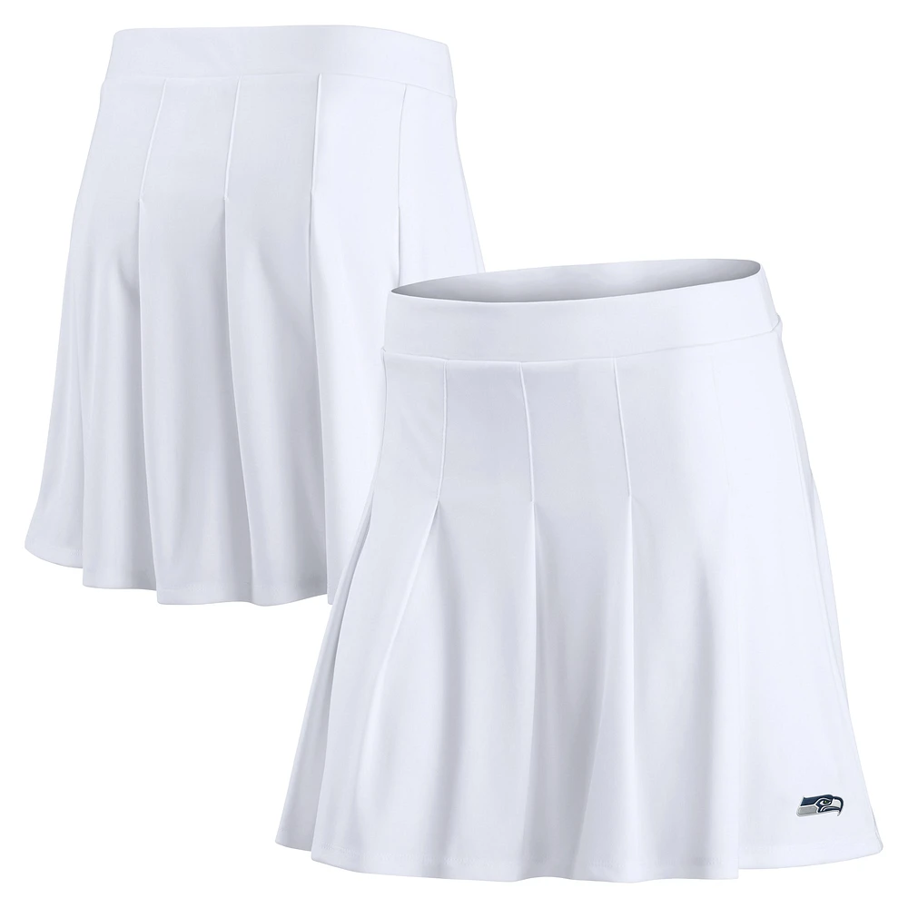 Jupe-short de tennis blanche avec logo principal des Seattle Seahawks Fanatics pour femmes