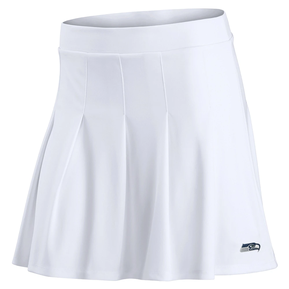 Jupe-short de tennis blanche avec logo principal des Seattle Seahawks Fanatics pour femmes