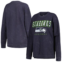 Sweat-shirt à cordon confortable G-III 4Her par Carl Banks College pour femmes, bleu marine, Seattle Seahawks