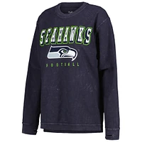 Sweat-shirt à cordon confortable G-III 4Her par Carl Banks College pour femmes, bleu marine, Seattle Seahawks