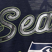 Women's G-III 4Her by Carl Banks College Navy Seattle Seahawks Game Time Swim V-Neck Cover-Up Dress
