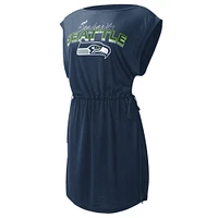 Women's G-III 4Her by Carl Banks College Navy Seattle Seahawks G.O.A.T. Swimsuit Cover-Up - Dress