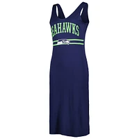 Women's G-III 4Her by Carl Banks College Navy Seattle Seahawks Training V-Neck Maxi Dress