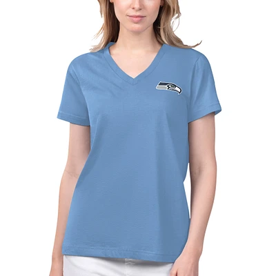 T-shirt à col en V pour femmes, bleu Margaritaville, Seattle Seahawks Game Time