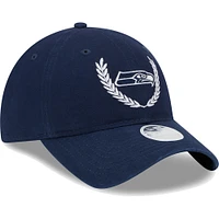 Women's New Era College Navy Seattle Seahawks Leaves 9TWENTY Adjustable Hat