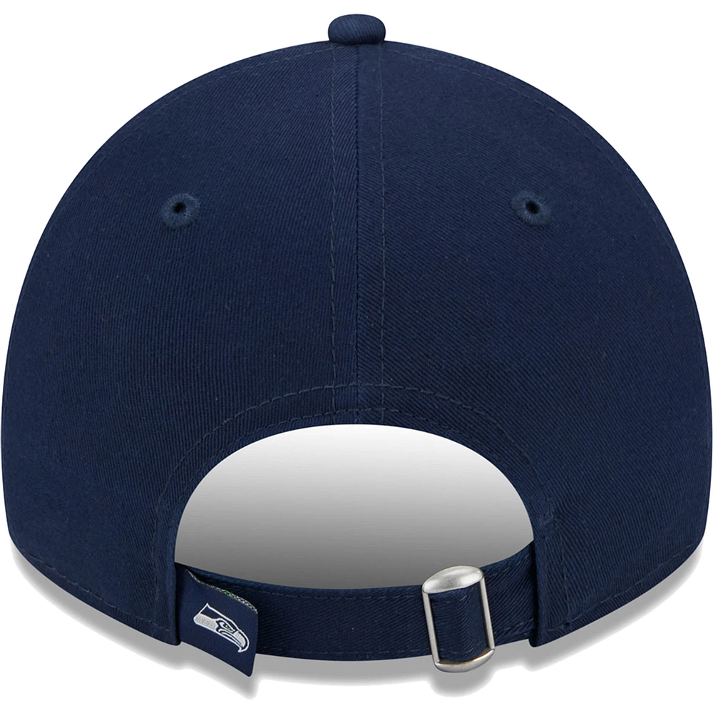 Women's New Era College Navy Seattle Seahawks Leaves 9TWENTY Adjustable Hat