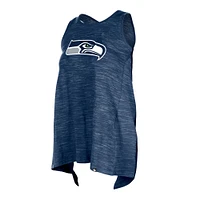 Women's New Era College Navy Seattle Seahawks Plus Space Dye Active Tank Top