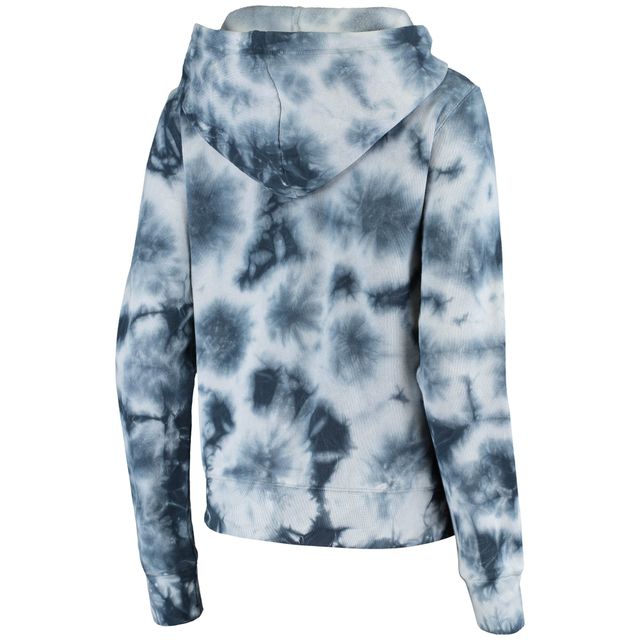 Sweat à capuche zippé en polaire tie-dye Seattle Seahawks New Era College Navy pour femme