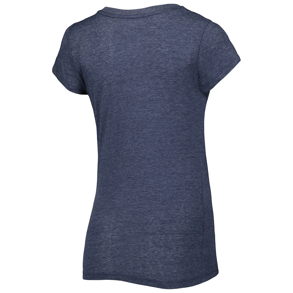 Women's New Era Heathered College Navy Seattle Seahawks Training Camp V-Neck T-Shirt