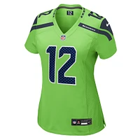 Women's Nike 12s Neon Green Seattle Seahawks  Game Jersey